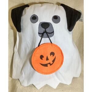 NWT Target one spot white gray puppy dog ghost throw pillow